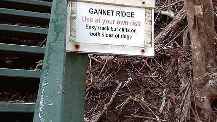 Gannet Ridge sign on Pitcairn Island